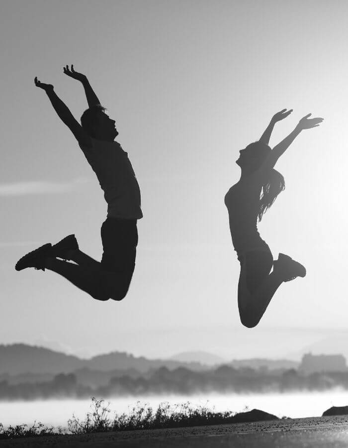 Man and Woman jumping for joy! (1)